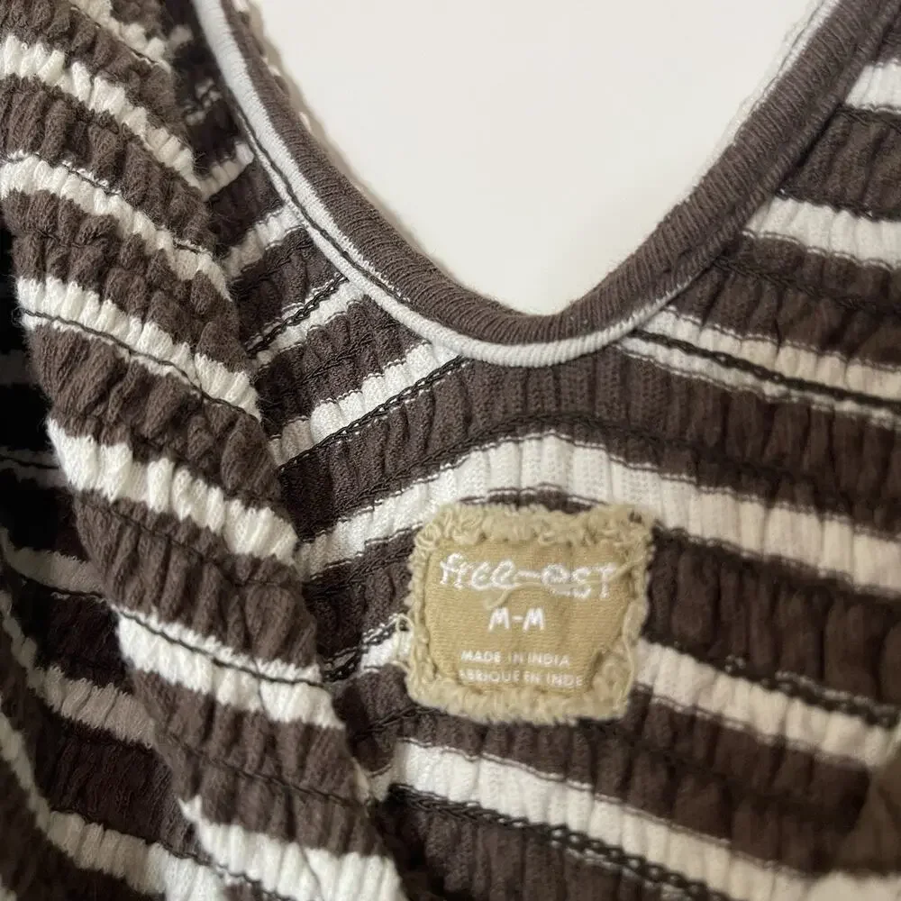 FREE PEOPLE x free-est Cecelia Midi Dress striped brown size Medium